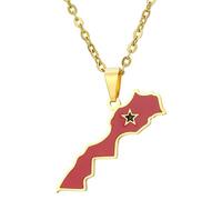 KUTCEK Geometric Enamel Moroccan Necklace Stainless Steel Women's Pendant Gift Bohemian Luxury Unique Ethnic Jewelry