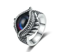 KUTCEK Gothic Evil Eye Ring for Men - Vintage Hip hop Titanium Steel Punk Viking Jewelry, Talisman Unisex Gift
