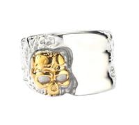 KUTCEK Gothic Skull Titanium Steel Ring for Men - Punk Vintage Multi-Color Edgy Finger Jewelry Gift Rock Biker Ring