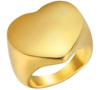 KUTCEK Heart Ring for Women Stainless Steel Polished Finish Minimalist Statement Jewelry Elegant Band Ins Style Gift for Her