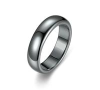 KUTCEK Magnetic Black Stone Titanium Steel Ring Geometric Diamond Shape Unisex Energy Jewelry Gift for Women Men