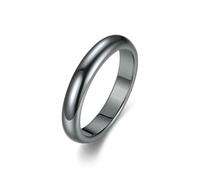 KUTCEK Magnetic Black Stone Titanium Steel Ring Geometric Diamond Shape Unisex Energy Jewelry Gift for Women Men
