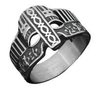 KUTCEK Mask Viking Stainless Steel Ring Norse Mythology Warrior Style Bold Statement Band Jewelry Gift for Men