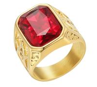 KUTCEK Masonic Ring for Men Stainless Steel Multi-Gem Hip Hop Style Business Jewelry Colorful Statement Piece Gift for Him