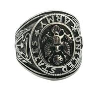 KUTCEK Men's Titanium Steel Double-headed Eagle Ring-Vintage Military Style Punk Gothic Jewelry for Men-Unique Ring Gift