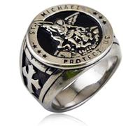 KUTCEK Men's Vintage Punk Titanium Steel Cross Ring-Stainless Steel Fashion Accessory for Trendy Guys-Retro Style Finger Ring