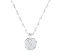 KUTCEK Rose Disc 925 Silver Necklace for Women Minimalist Collarbone Chain Dainty Floral Jewelry Gift for Her Elegant Style