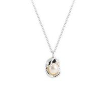 KUTCEK S925 Silver Pearl Necklace Women Geometric Minimalist Collarbone Chain Ins Style Gift for Her Understated Elegance