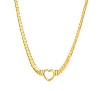 KUTCEK Snake Chain Necklace with Love Pendant Stainless Steel Bold Y2K Style Statement Jewelry Layering Chain Gift for Women