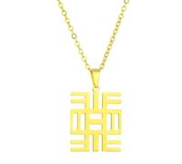 KUTCEK Stainless Steel African Tribal Symbol Pendant Necklace Cultural Heritage Couples Jewelry Gift Unisex for Men Women