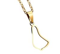 KUTCEK Stainless Steel Barbados Island Map Pendant Necklace Minimalist Couples Jewelry Travel Keepsake Gift for Women and Men