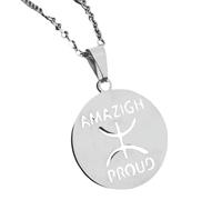 KUTCEK Stainless Steel Berber Ethnic Necklace Geometric Pattern Pendant Unique Design Women's Light Luxury Gift Chain