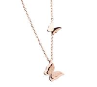 KUTCEK Stainless Steel Matte Finish Ins-Inspired Exquisite Butterfly Collarbone Chain Women's Versatile Fashion Necklace Gift