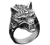 KUTCEK Stainless Steel Nordic Viking Odin Celtic Wolf Titanium Ring for Men Unique Mythology Design Gift Him