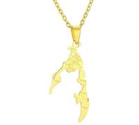 KUTCEK Stainless Steel Tamil Eelam Map Pendant Necklace Unisex Ethnic Fashion Jewelry Gift for Women Men