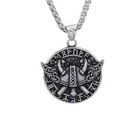 KUTCEK Stainless Steel Viking Necklace Odin Helmet Pendant Norse Rune Jewelry Gift for Men