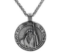 KUTCEK Stainless Steel Viking Primitive Necklace Long Cable Chain Retro Norse Jewelry Gift for Men