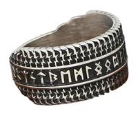 KUTCEK Stainless Steel Viking Rune Ring Norse Mythology Jewelry with Ancient Symbols Mens Unique Viking Gift for Men