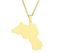 KUTCEK Stainless Steel Vintage Enamel Kurdistan Map Necklace Unisex Pendant Bohemian Cultural Identity Jewelry Gift