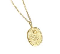 KUTCEK Titanium Steel Exquisite Elegant Fresh Flower Square Pendant Women's Necklace for Daily Versatile Niche Accessory Gift