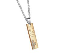 KUTCEK Titanium Steel Love Pendant Couple Necklace for Him Her Matching His and Hers Gift Modern Minimalist Jewelry