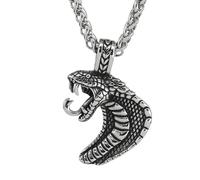 KUTCEK Titanium Steel Retro Powerful Punk Style Unique Giant Python Snake Pendant Necklace Men's Accessory Gift