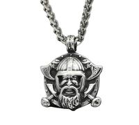 KUTCEK Titanium Steel Viking Axe Pendant Necklace for Men Norse Amulet Protective Talisman Chain Jewelry Gift for Him