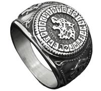 KUTCEK Titanium Steel Viking Celtic Wolf Ring for Men Gothic Jewelry Gift Unique Design