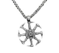 KUTCEK Titanium Steel Viking Rune Necklace Norse Protection Amulet Pendant Gift for Men