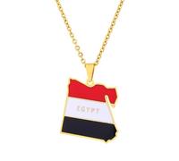 KUTCEK Titanium Steel Vintage Enamel Egyptian Symbol Necklace Unisex Couple Pendant Bohemian Mysterious Ancient Jewelry Gift