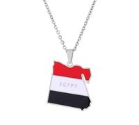 KUTCEK Titanium Steel Vintage Enamel Egyptian Symbol Necklace Unisex Couple Pendant Bohemian Mysterious Ancient Jewelry Gift