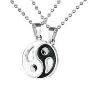 KUTCEK Titanium Steel Vintage Ethnic Creative Yin-Yang Tai Chi Bagua Pendant Couple Necklaces Unique Design for Unisex Gift