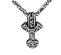 KUTCEK Titanium Steel Vintage Nordic Viking Runic Sword Broken Sword Pendant Necklace Hip Hop Punk Style Accessory for Men Gift