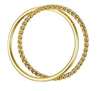 KUTCEK Twisted Ring for Women Titanium Steel Double Band Minimalist Elegant Jewelry Versatile Stacking Piece Gift for Her