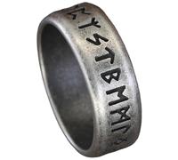 KUTCEK Viking Norse Runes Stainless Steel Ring for Men Antique Finish Pagan Symbol Jewelry Dark Academia Gift for Him