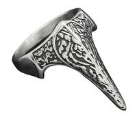 KUTCEK Viking Raven Ring Norse Mythology Jewelry Stainless Steel Odin's Crow Ring Solid Band Gift for Men Women