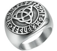 KUTCEK Viking Ring for Men Celtic Stainless Steel Jewelry Norse Mythology Gift for Him Medieval Warrior Band Nordic Symbol