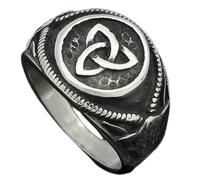 KUTCEK Viking Ring Stainless Steel Norse Celtic Irish Medieval Retro Bold Masculine Jewelry Gift for Men