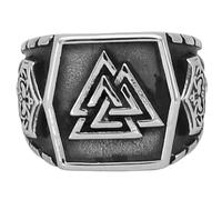 KUTCEK Viking Stainless Steel Ring Norse Odin Symbol Norwegian Warrior Jewelry Bold Statement Band Gift for Men
