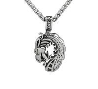 KUTCEK Viking Wolf Pendant Necklace Stainless Steel Celtic Norse Animal Jewelry for Men Cable Chain Masculine Gift