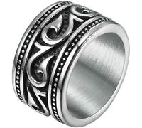 KUTCEK Vine Leaf Ring for Men Titanium Steel Nature Inspired Design Minimalist Retro Jewelry Botanical Statement Gift for Him