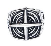 KUTCEK Vintage Adventure Compass Titanium Steel Hypoallergenic Ring for Men - Retro Gothic Unisex Jewelry Gift