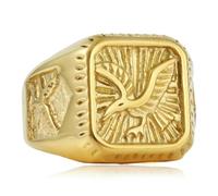 KUTCEK Vintage Eagle Ring for Men Punk Style Titanium Steel Animal Eagle Finger Ring Fashion Jewelry for Trendy Guys