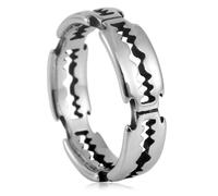 KUTCEK Vintage Punk Style Titanium Steel Blade Ring for Me -Unique Retro Accessory, Shaving Blade Design Statement Piece
