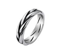 KUTCEK Vintage Punk Titanium Steel Braided Ring for Men Edgy Gothic Biker Jewelry Unisex Trendy Statement Rings Gift