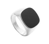 KUTCEK Vintage Titanium Steel Square Resin Ring - Trendy Gothic & Y2K Geometric Men's Jewelry-Retro Gel Ring for Unisex
