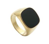 KUTCEK Vintage Titanium Steel Square Resin Ring - Trendy Gothic & Y2K Geometric Men's Jewelry-Retro Gel Ring for Unisex
