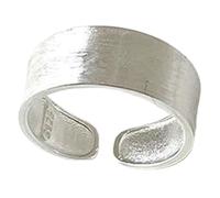 KUTCEK Women's 925 Silver Brushed Wide Band Ring Geometric Minimalist Design Adjustable Open Ring Modern Jewelry Gift