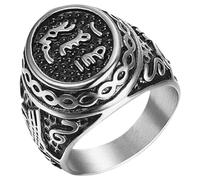 KUTCEK Word Ring for Men Stainless Steel Hip Hop Vintage Jewelry Gift for Him Text Design Ring Urban Style Statement Gift