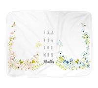 Kute 'n' Koo Premium Fleece Twins Baby Monthly Milestone Blanket, Large Personalized Photography Background Blankets, Thick Fleece for Mom Newborn Baby Shower Gifts